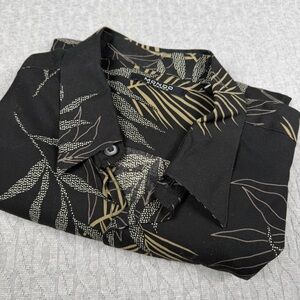 Mondo Di Marco Black and Gold Hawaiian Shirt XL